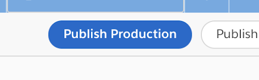 Vy över knappen Publish Production som ska klickas på i det övre högra hörnet på sidan Scripts