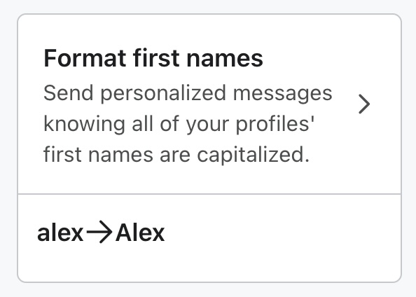 färdigbyggd transformation to format first names with capital letters