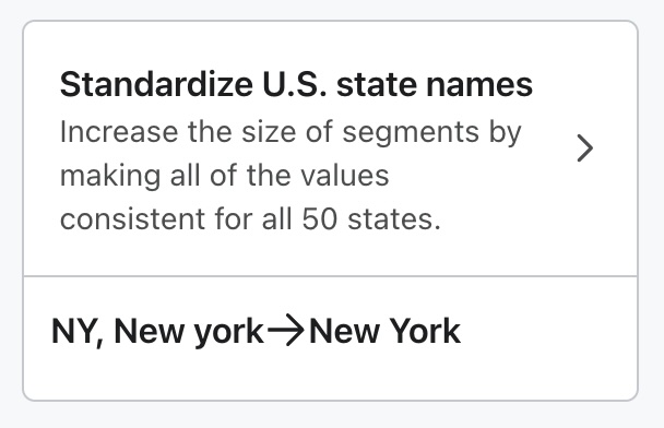 färdigbyggd transformation för att standardisera variationen av amerikanska delstatsnamn