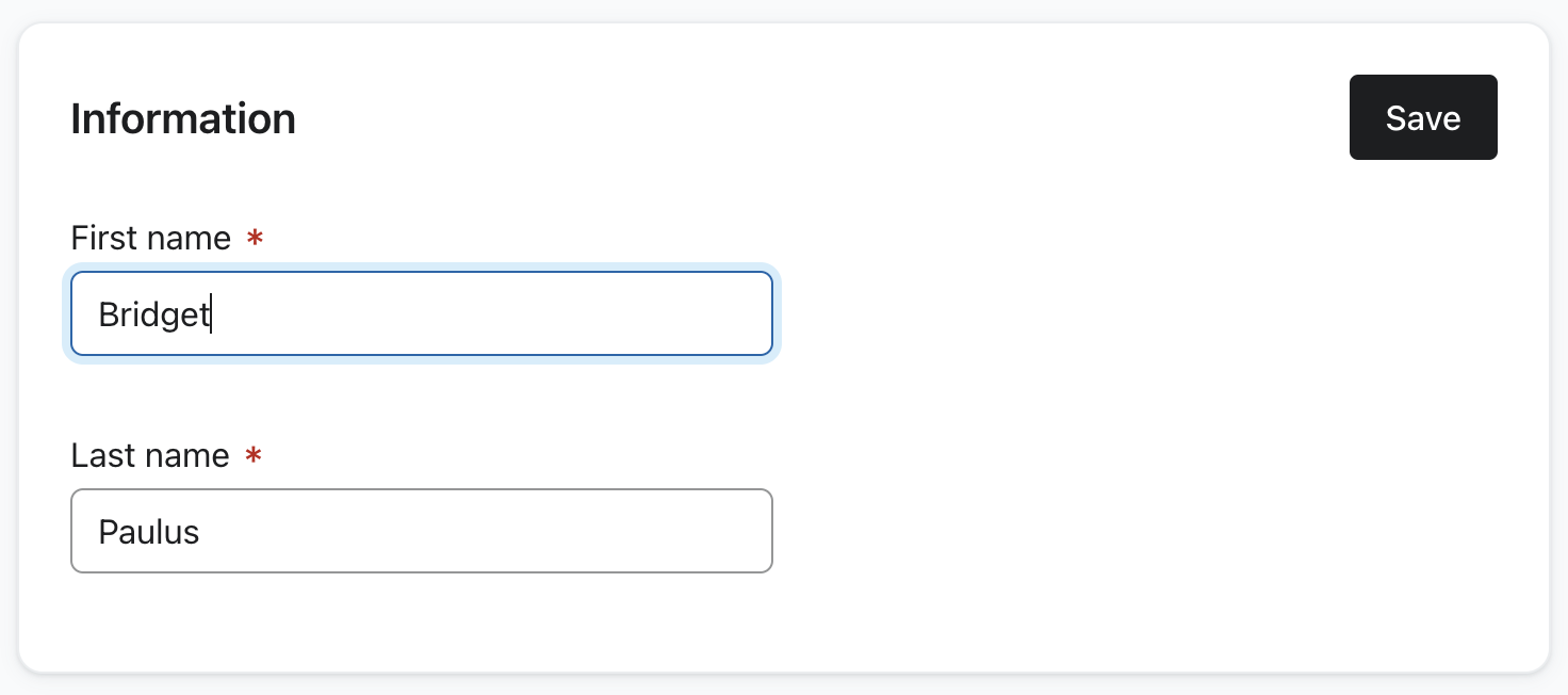 Personlig flik inom portföljens inställningar