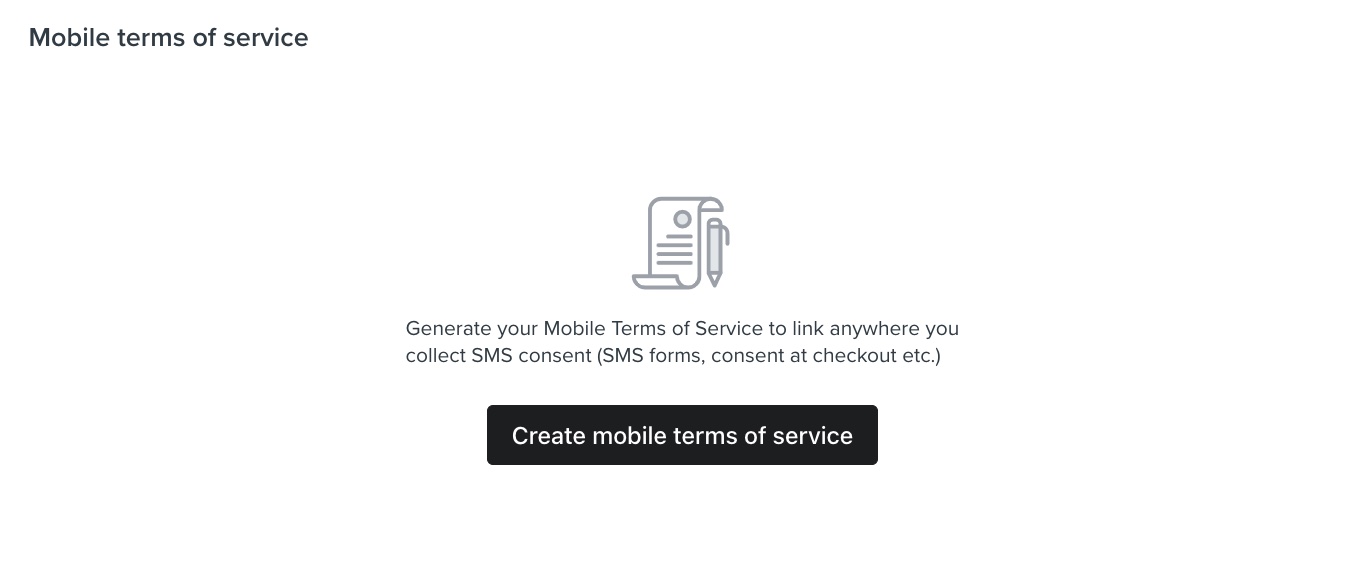 Avsnitt för att skapa ett mobilt tjänstevillkor