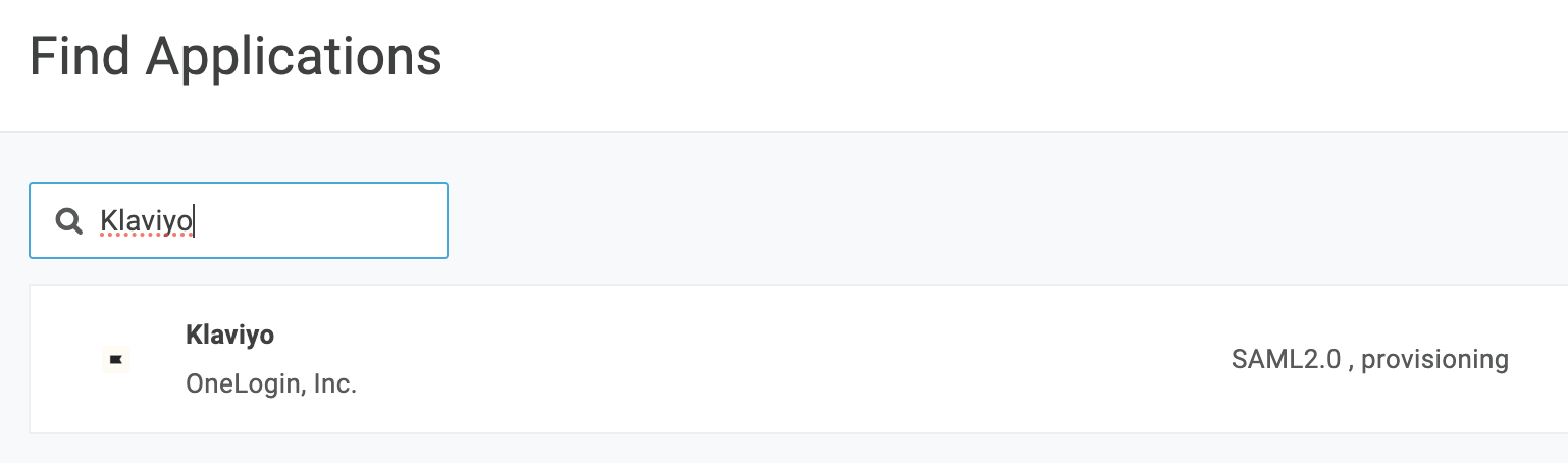 Söker Klaviyo i One Login-apparna
