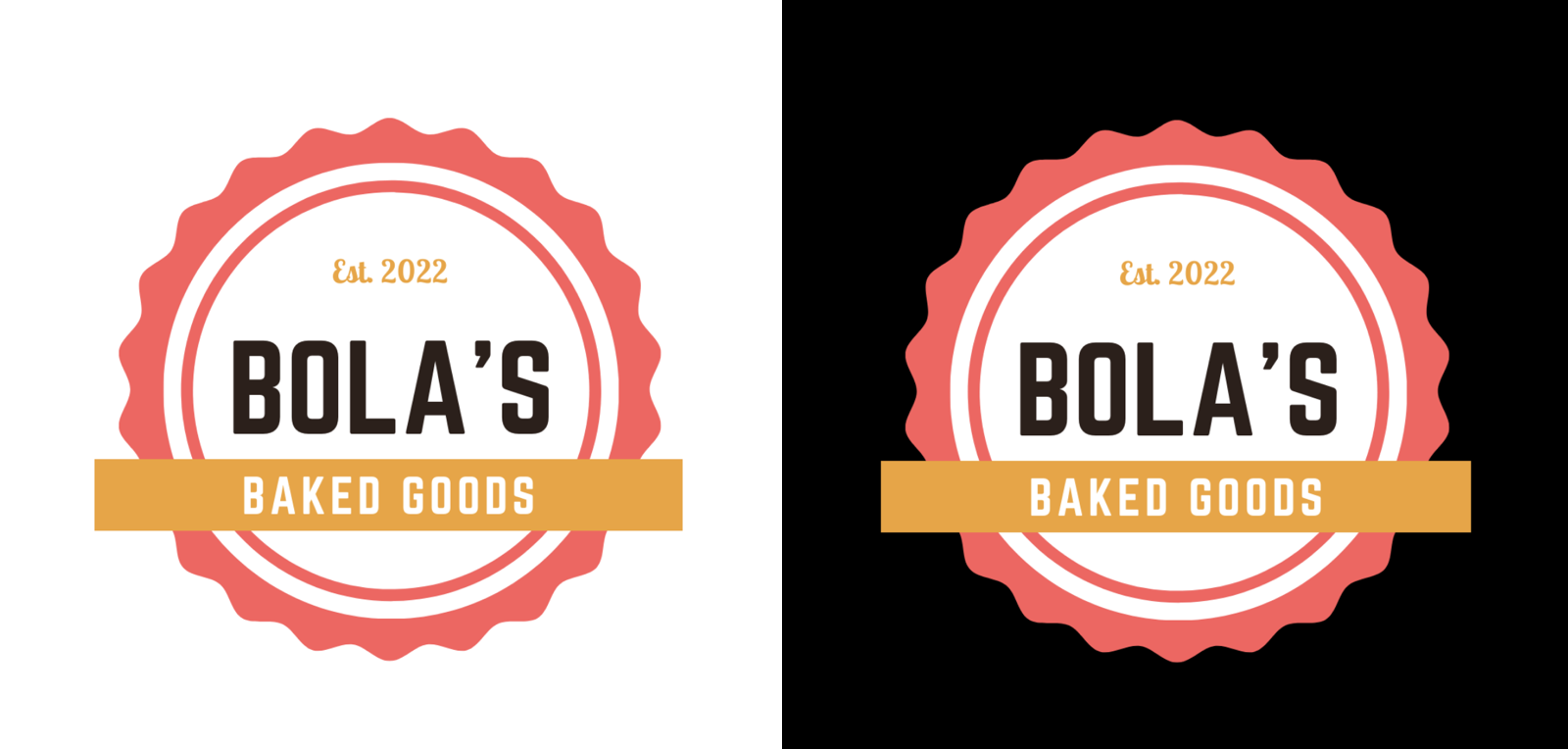 Bolas logotyper på mörka och ljusa bakgrunder
