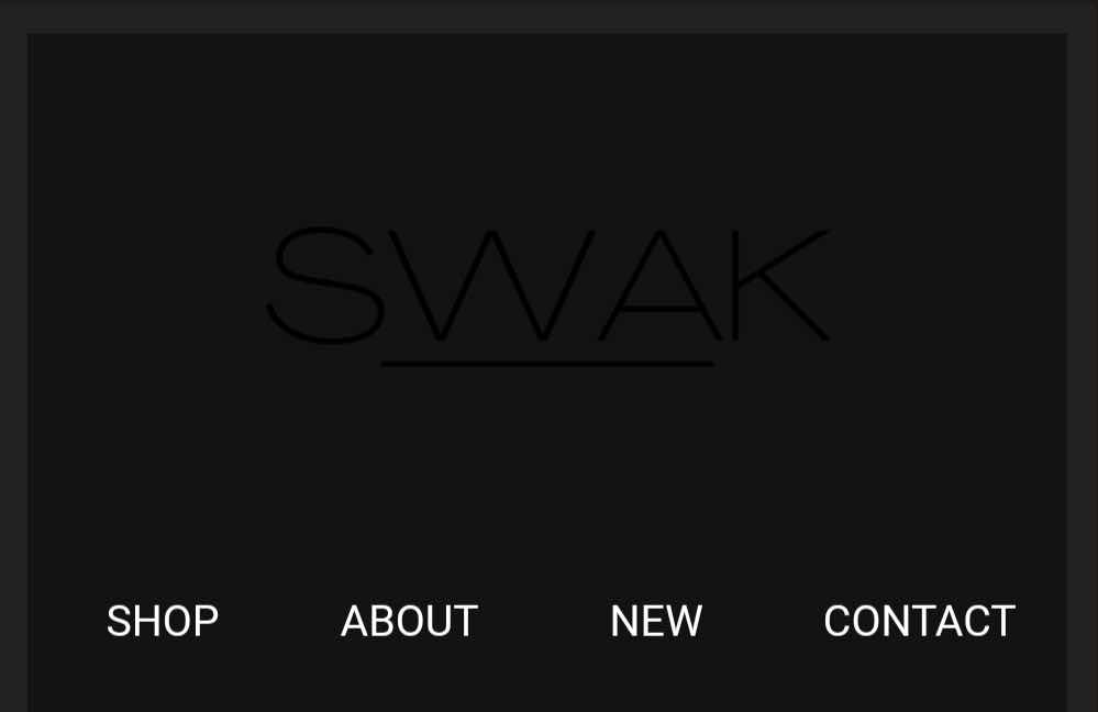 SWAK-logotypen i mörkt läge på mobilen, syns inte