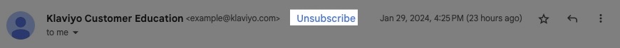 lista-cancelar la suscripción header in gmail