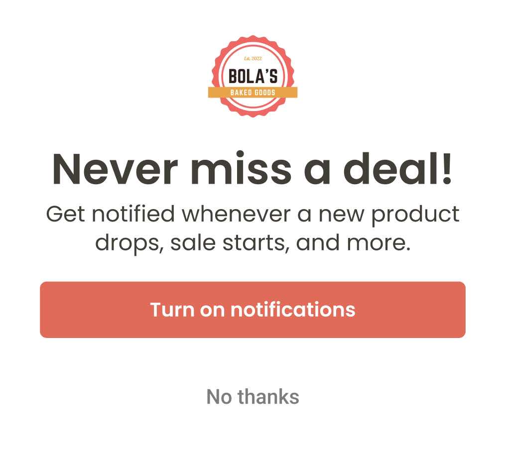 Ejemplo de notificación push opt-in