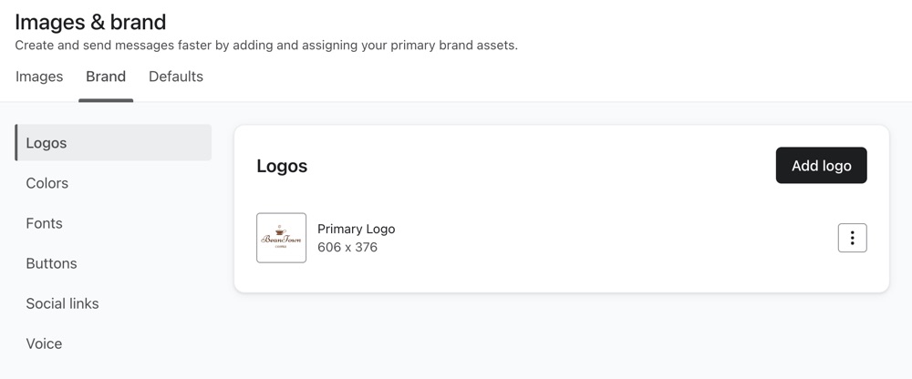 Edytor domyślnego brandingu szablonu wiadomości e-mail.