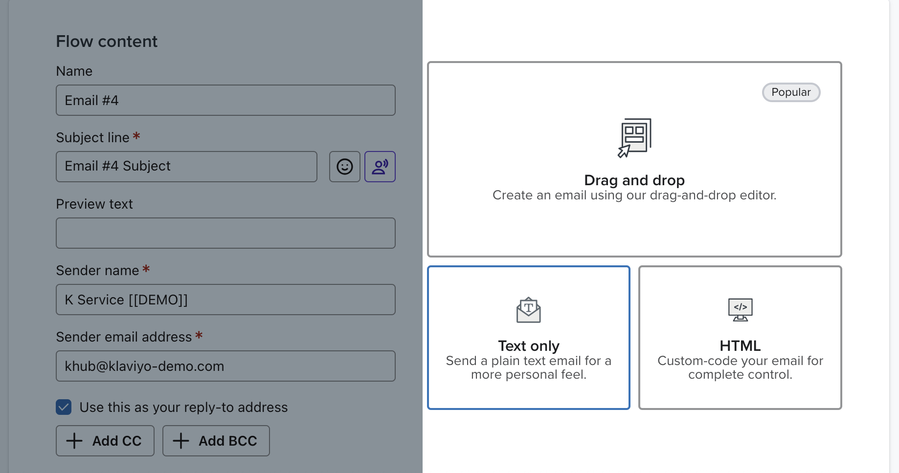 Bouton Texte uniquement sur la page de contenu du flux.
