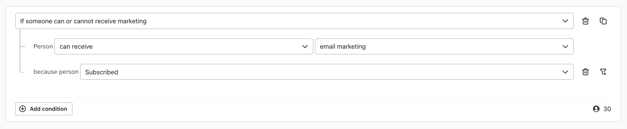 Warunek dla profili, które wyraziły zgodę na marketing e-mailowy