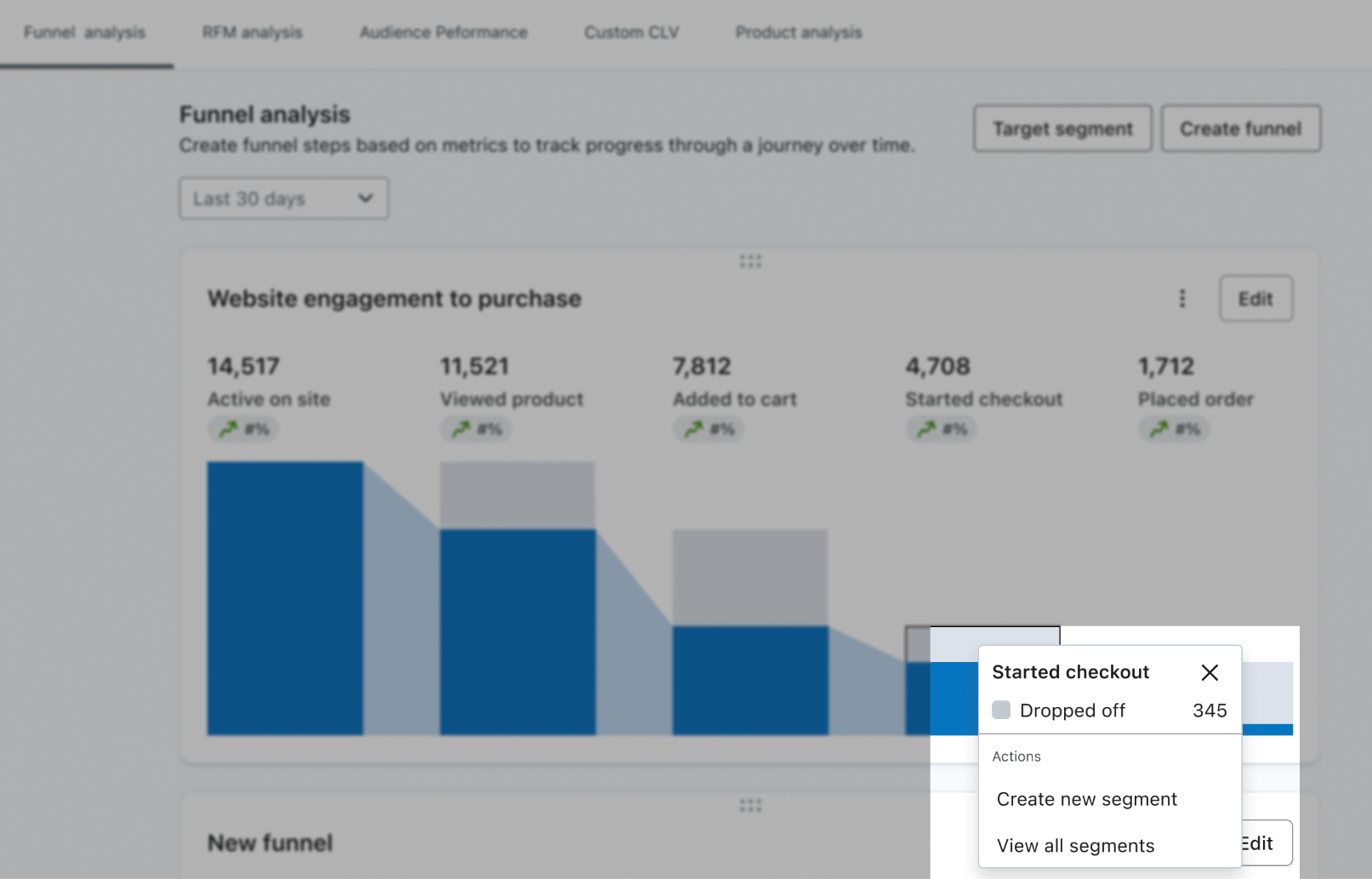 klik op tooltip om segment te maken