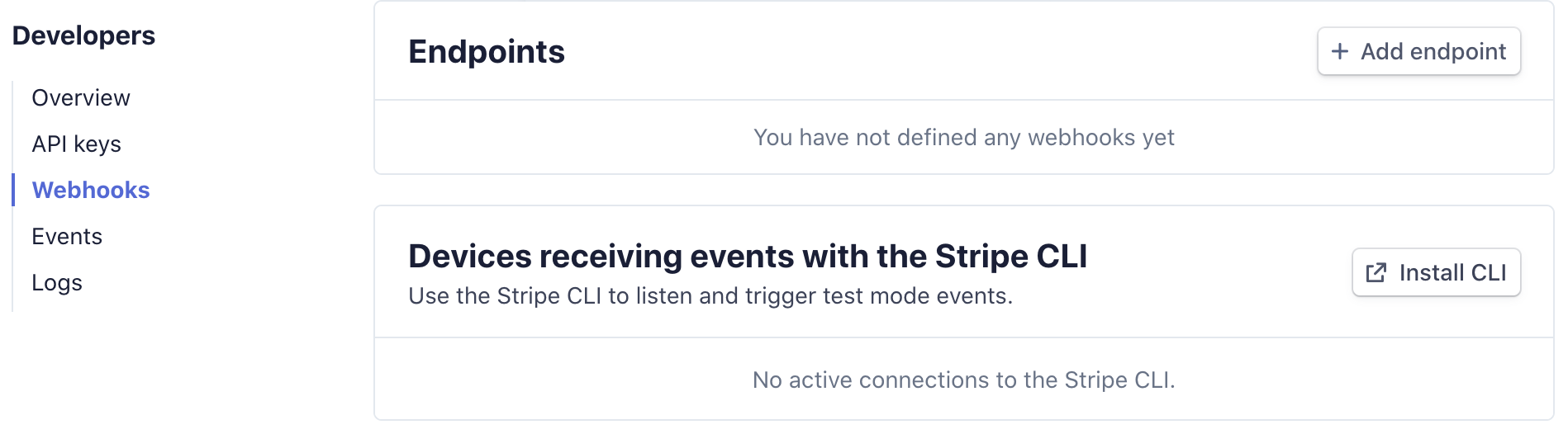 Navigate to webhook add in Stripe and add a new endpoint