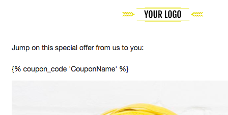 Email example showing a single coupon