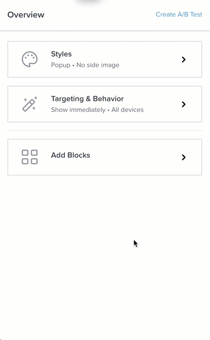 In the Targeting and Behavior section, dismissal when you click outside the form is toggled off