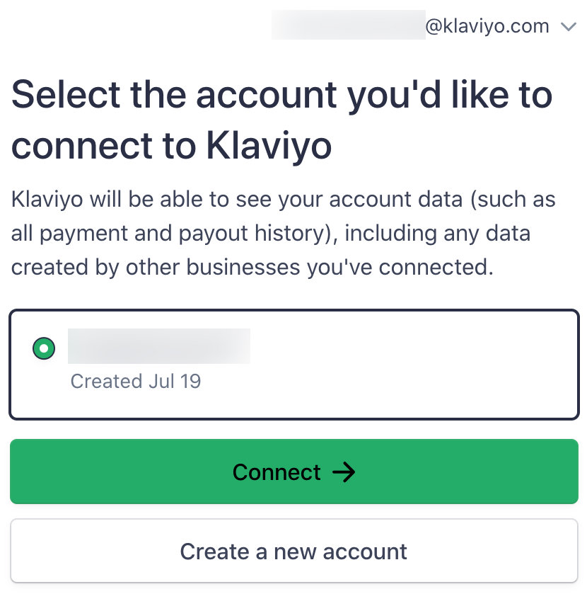 Connect Stripe and Klaviyo accounts