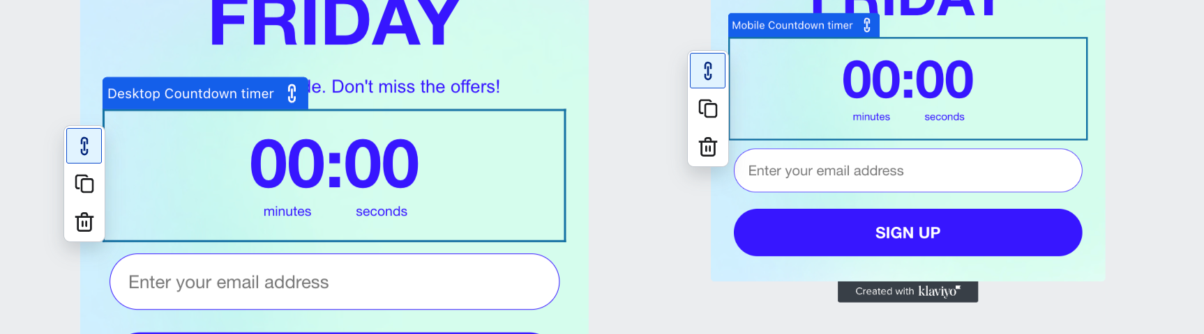 Image highlighting the location of the in-canvas linking and unlinking button
