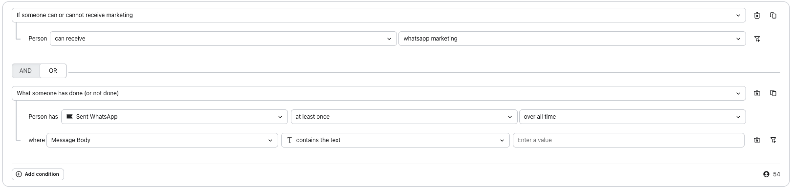 Sent WhatsApp Segment