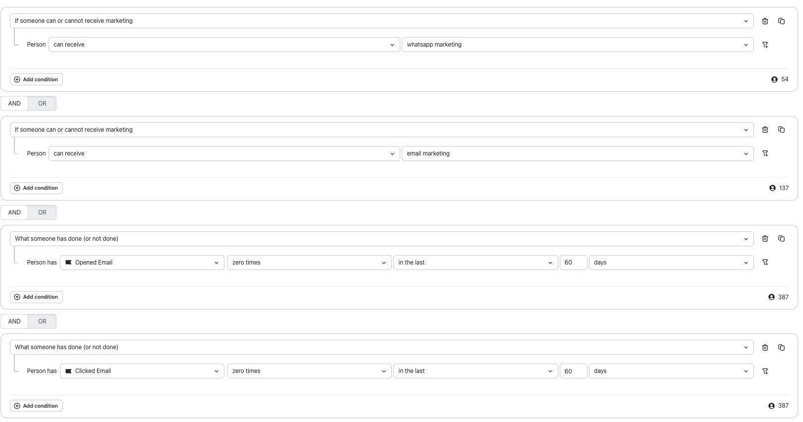 Voorkeur voor WhatsApp-segment
