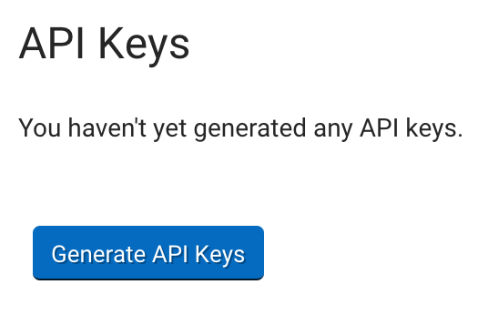 API Keys section in ShipStation showing Generate API Keys with blue background
