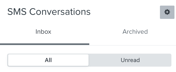 Conversations tab where the settings gear is highlighted