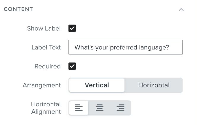 Adding a label and making a radio button field required