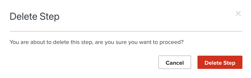 Modal to confirm you
    want to delete a step from a Klaviyo form