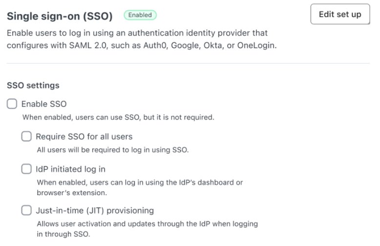 Options for using SSO once it's been set up